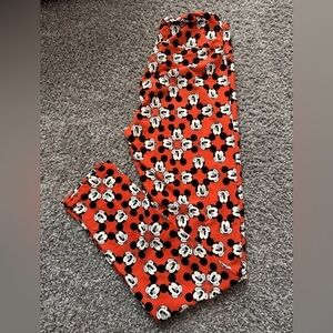 Disney LuLaRoe Orange With Mickey Leggings OS
